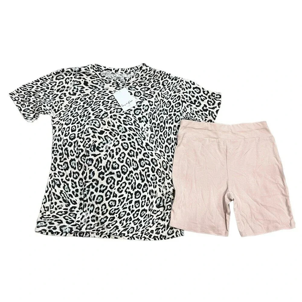 Love Fire Pink Animal Print Lounge Set L